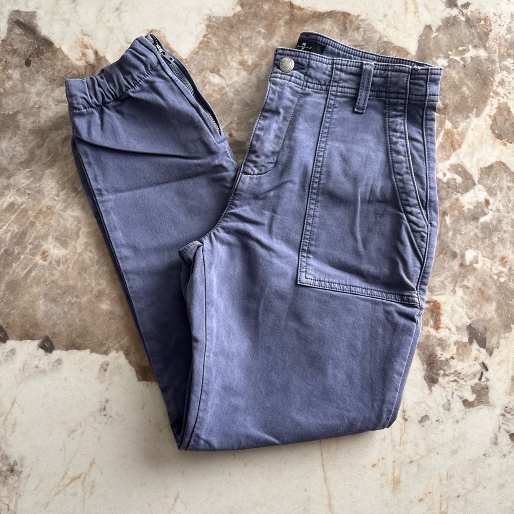 7 for All Mankind Purple  Casual Cargo Style Pants size 25 w/ Talon ankle Zipper